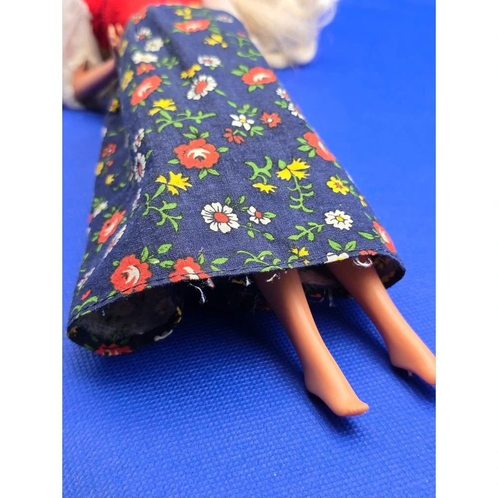 Vintage Barbie Doll Peasant Dress #7755 Black Label Clothing 1974